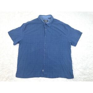 Nat Nast Luxury Originals Men's XL Blue‎ 70% Silk 30% Cotton Button Down Shirt